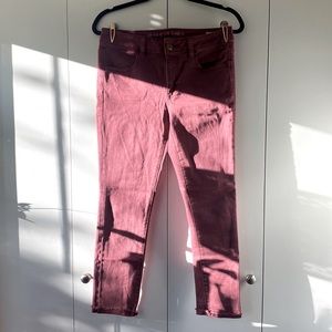 American Eagle Burgundy Jean Capris